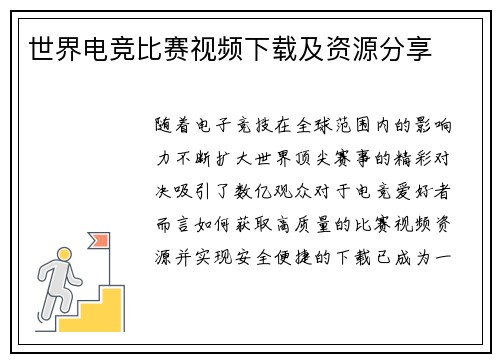 世界电竞比赛视频下载及资源分享